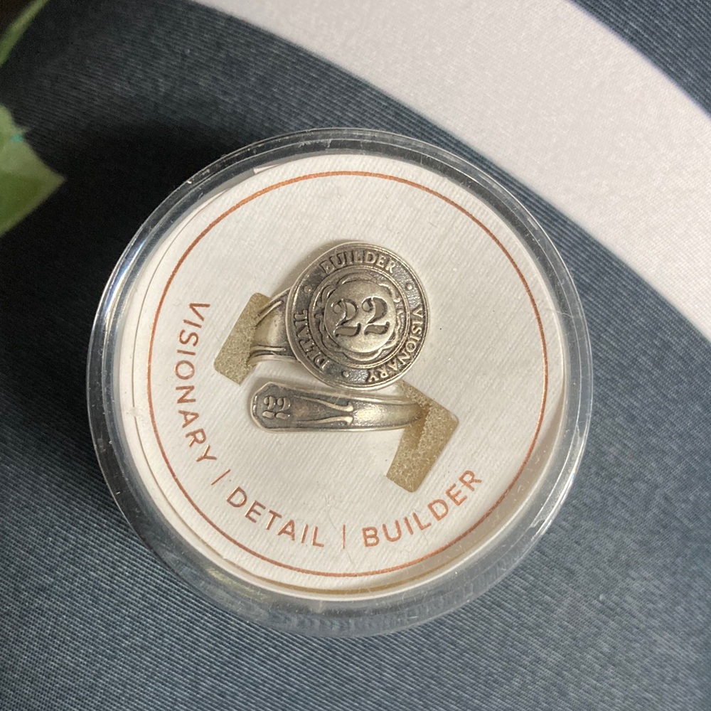 Alex & Ani Sterling Silver Numerology Spoon Ring Master Number 22 NIB